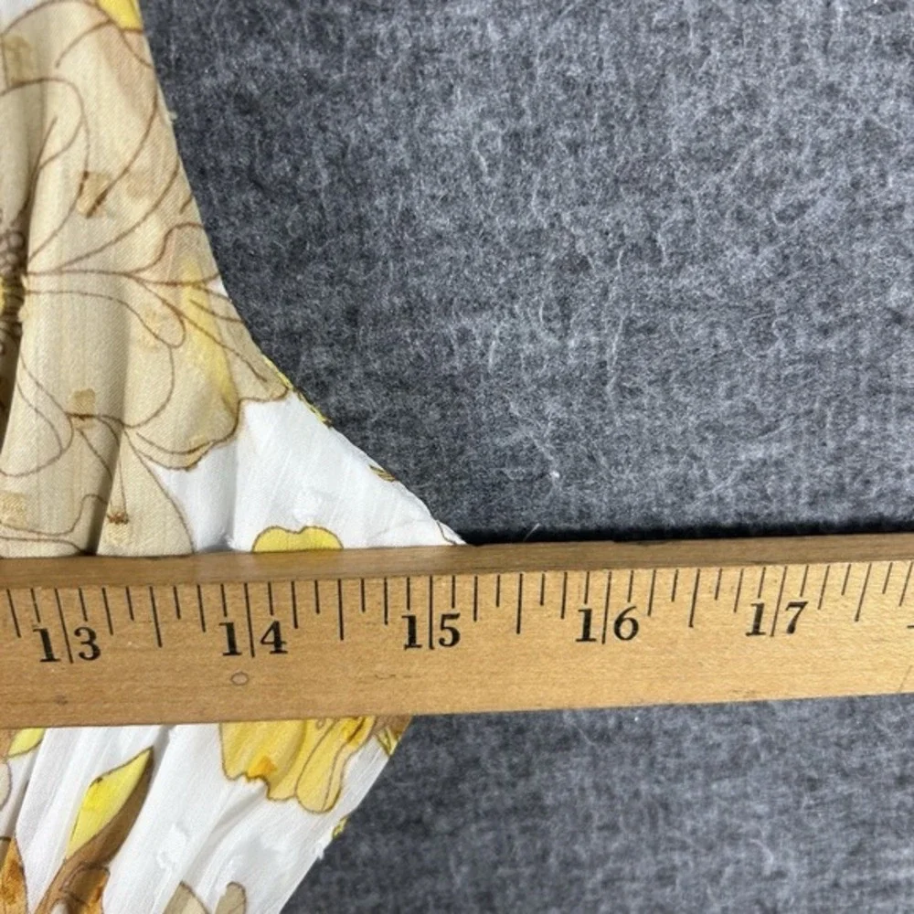 Charlotte Russe Maxi Women's Sundress Size M Yellow Floral Tiered Babydoll Lined - Picture 8 of 12